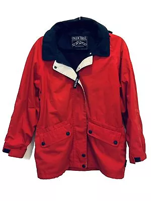 Vintage Pacific Trail Wind Jacket Rain Coat Red Hooded Womens S London Fog 90s • $27.99