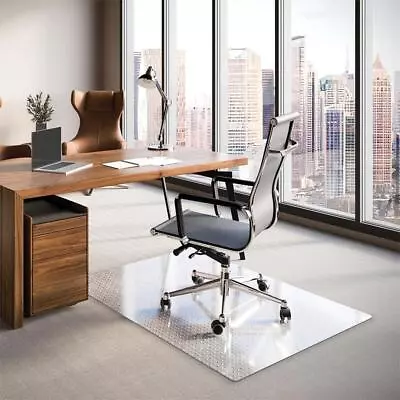 ES Robbins Office Chair Mat 60 Lx46 W Machine-Made Unthemed Light Vinyl Clear • $69.55