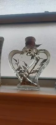 MOD DEP Glass Holder Bar Shot Vintage Italy Oil Vase Clear Hearts 💕  • $24.99