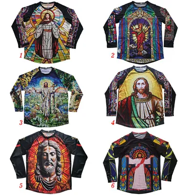 Jesus Motorcycle Jersey Motocross Mx Cycling Top God MTB Bike Shirt Race Clothes • $20.85