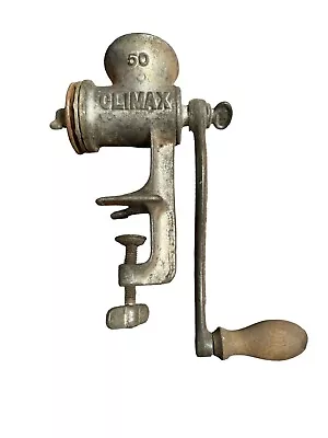 Vintage Climax 50￼ Meat Grinder Cast Iron Table Mount Hand Crank Made In USA￼ • $13.99