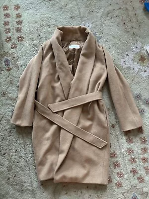 Max Mara Camel Hair Wrap Coat Size 4 Beige • $300