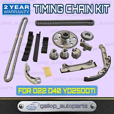 Single + Dual Roller Timing Chain Kit For Nissan Navara D22 D40 R51 YD25DDTi • $192