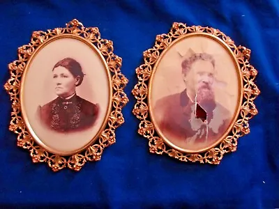 Elaborate Brass/white Metal Pair Of Oval Frames 8x10  Unusual • $14.50