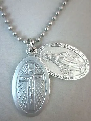 Miraculous / Crucifix / St Christopher Slide Medal Italy Necklace 24  Ball Chain • $16.95