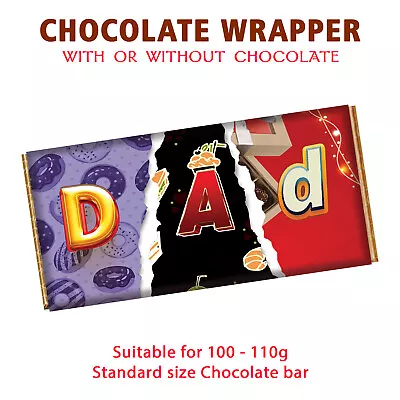 Dad CHOCOLATE BAR WRAPPER Novelty Birthday Fathers Day Xmas Gift Present Daddy • £4.99