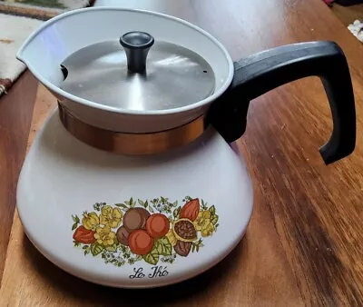 Vintage Corning Ware Spice Of Life 6-Cup Coffee Tea Pot Kettle P-104 With Lid • $12.99