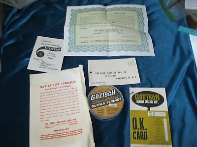 1967 Vintage GRETSCH GUITAR Warranty Cert OK Card Strings Case CANDY  • $249.99