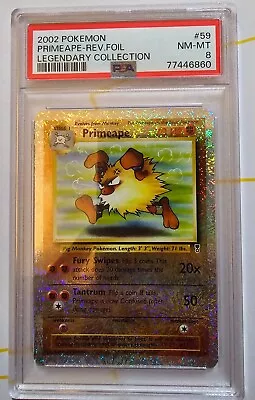 PSA 8 Primeape 59/110 Legendary Collection Reverse Holo Pokemon Card WOTC - NM • $36
