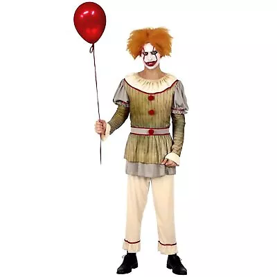 Vintage Clown Costume Mens Adult Halloween Victorian Scary Pennywise Tunic Pants • $49.95