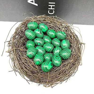 50pcs Artificial Malachite Stone Crystal Egg Rock Fossil Original Stone Ornament • $47.49