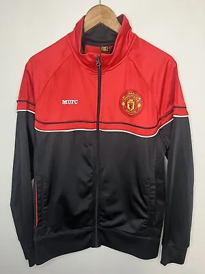 Official Manchester United Full Zip Jacket Men’s L Red Mock Neck Futbol Soccer • $23.99