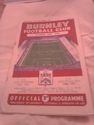 1955/56 Manchester United Vs Burnley FC Vintage Busby Babes Era Program  • £20