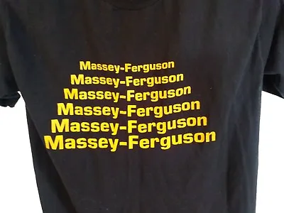 VINTAGE MASSEY FERGUSON TRACTOR T Shirt 1970's 80's VELVA SHEEN XL BLACK • $25.97