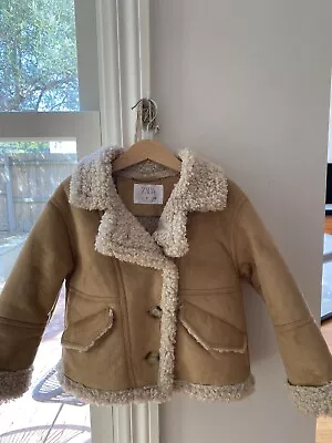 Zara Girls Faux Shearling Coat Size 6 New Without Tags • $20