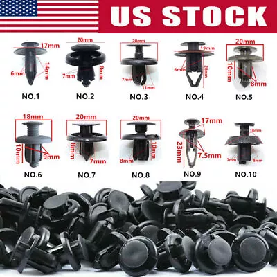 Fender Liner Fastener Rivet Push Clips Retainer Universal For Car 100 Pcs 6 Size • $6.99