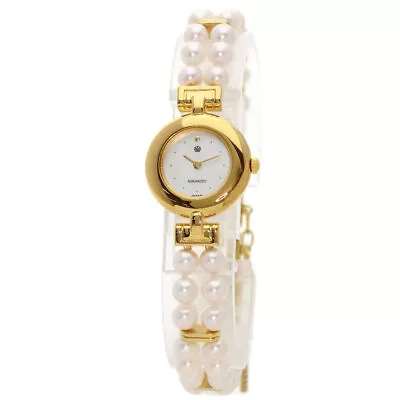 MIKIMOTO Pearl Watch JAL Watches  Gold Plated/GPxPearl Ladies • $513