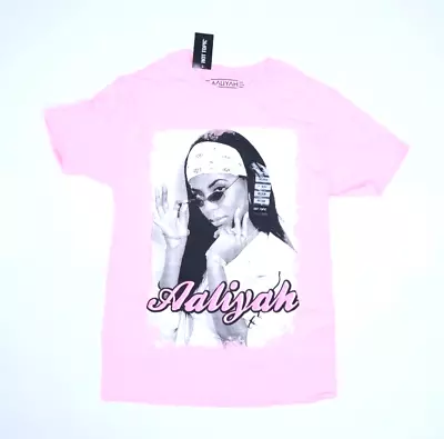 Hot Topic Aaliyah Portrait Boyfriend Pop Pink Glasses Graphic Short Sleeve M • $17.08