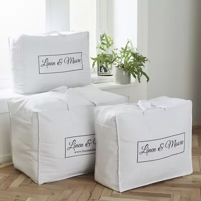 £11.99 • Buy 100% Cotton Duvet Space Saving Storage Bag With Zip For Laundry Clothes Bags