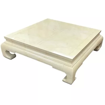 11763-401: Vintage Henredon Ming-Style Faux Goatskin Coffee Table • $1650