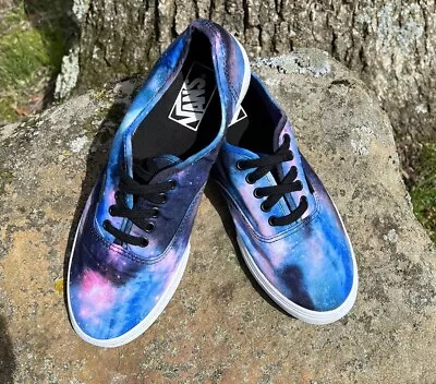 VANS Cosmic Galaxy Space Sneakers Lace Up Shoes - Men's 6.5 Women's 8 - Blue • £24.08