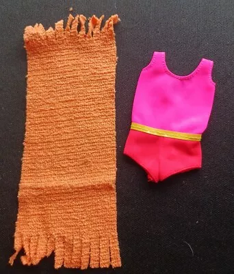 Vint 70's Barbie MALIBU FRANCIE Casey Twiggy Mod ~ SWIMSUIT & TOWEL Set • $18