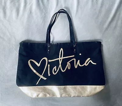 Victoria’s Secret Tote Bag Black & Gold Shoulder Bag Excellent! • $22.99