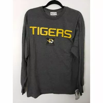 Mizzou Tigers Adult T-Shirt Size Large Gray Long Sleeve • $10