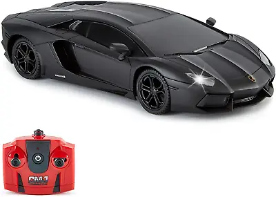 Lamborghini Aventador Remote Control Car With Working Lights RC 1:24 Black • £20.99