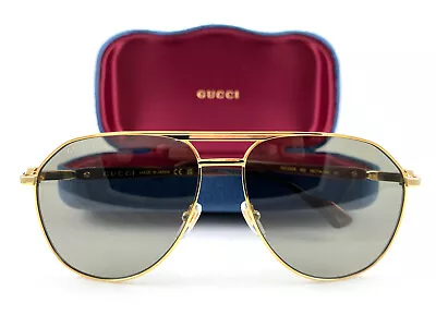 GUCCI Sunglasses GG1220S Gold Brown 002 New Authentic • $209.05