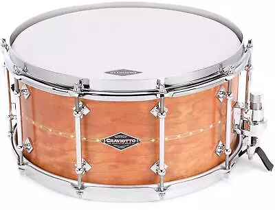 Craviotto Cherry Snare Drum - 7 Inch X 14 Inch Natural With Cherry Inlay • $1250