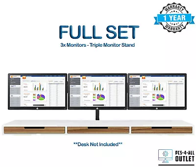 Triple Set - 3x HP E232 23'' Inch 1080p LED Monitor VGAHDMIUSBDisplay Ports • £169.99