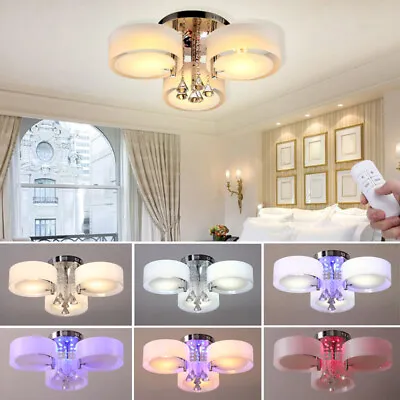 LED Crystal Ceiling Light Chandelier Lamp Kitchen Bed Modern Living Room Lights • £38.99