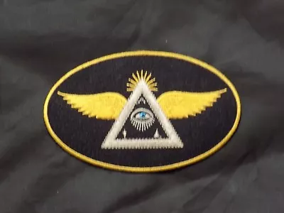 Oval Patch Masonic Motorcycle All Seeing Eye Iron Sew Freemason Fraternity NEW! • $7.95