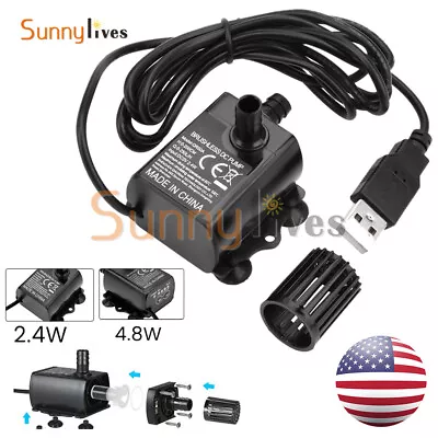 DC5V USB 250L/H Brushless Motor Submersible Water Pump Aquarium Fountain Pump US • $11.39