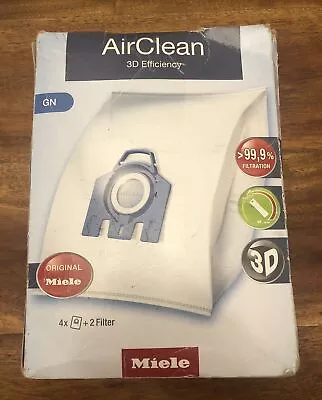 GENUINE Miele GN Vacuum Bags - 3D AirClean - 4 HEPA Bags & 2 Filters Per Box New • $12.99