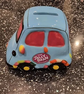 The Jelly Bean  Factory Blue Ceramic Car Money Box Vgc • £4.50