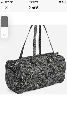 NWT Vera Bradley XL Traveler Duffel Bag In Stellar Paisley - Black/White • $64.99