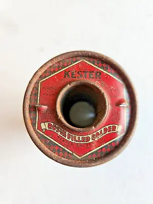 Vintage KESTER Rosin Filled Solder On Metal Spool Mancave Garage Decoration • $25