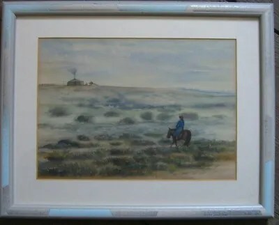 Mongolia Rider Nomade Steppe Hunter On Horseback Watercolour Frame Tent Antique • $140.93