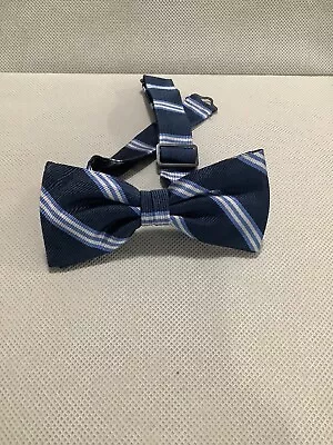 Rare Brooks Brothers Blue Striped “Red Fleece” Adjustable Bow Tie Silk NEW • $14.99