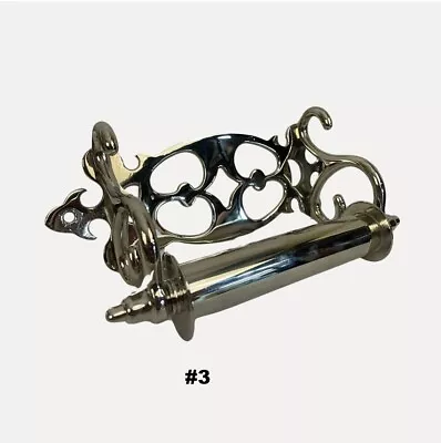 Antique C1900 Victorian Nickel Plated Brass Fancy Toilet Paper Holder Restored • $575