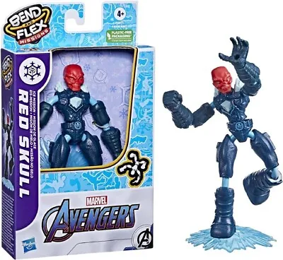 Marvel Avengers Bend & Flex Missions Red Skull Fire Action Figure 15cm Toy NEW • £11.99