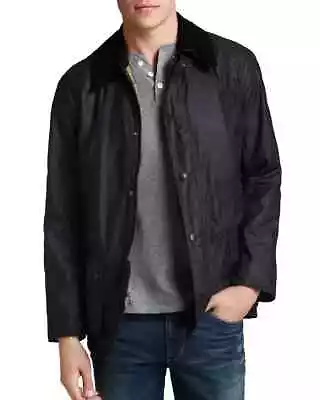 New Barbour Men's Ashby Waxed Cotton Jacket In Dark Navy Size XL • $211.50