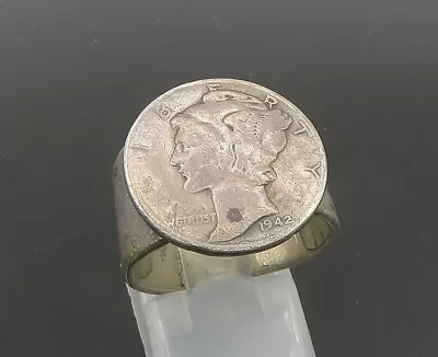 925 Sterling Silver - Vintage Liberty US Coin Wide Band Ring Sz 7 - RG23955 • $56.50