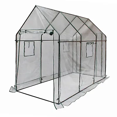 £60.79 • Buy Walk In Greenhouse Plastic Weatherproof  Zippered Window Garden Plants Grow Tent