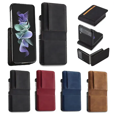 $17.95 • Buy For Samsung Galaxy Z Flip 3 4 5G Cover Card Slot Leather Flip Phone Shell Case
