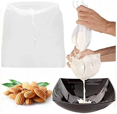 Nut Milk Bag Almond Food Strainer Fine Mesh Nylon Cheesecloth Cold Brew Filter • $10.44