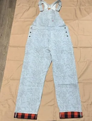 FW17 Supreme X LEVI'S Snakeskin Overalls Light Blue Dungarees Jeans M Medium  • £350