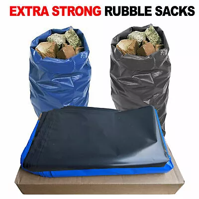 £0.99 • Buy 500 Gauge Rubble Bags Refuse Sacks Heavy Duty For Garden Waste Builders Material